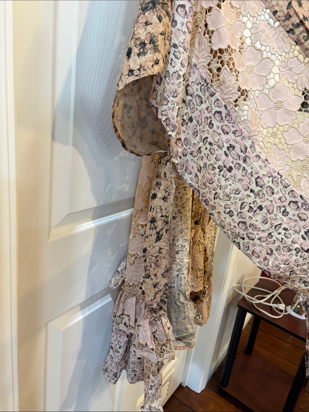 NWT Lace Love Letter Ruffles Duster Rose Pink Floral A Rare Bird - Picture 5 of 12